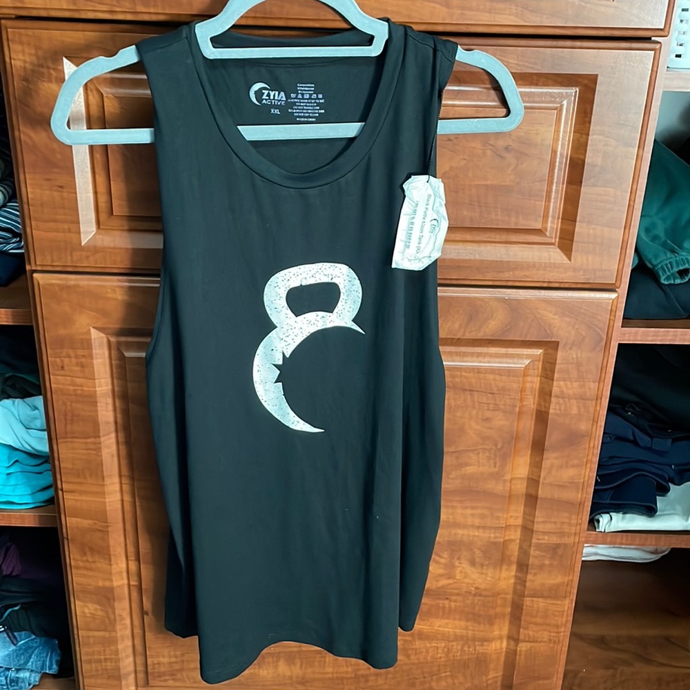 NWT ZYIA Black Kettle Moon Tank SZ XXL